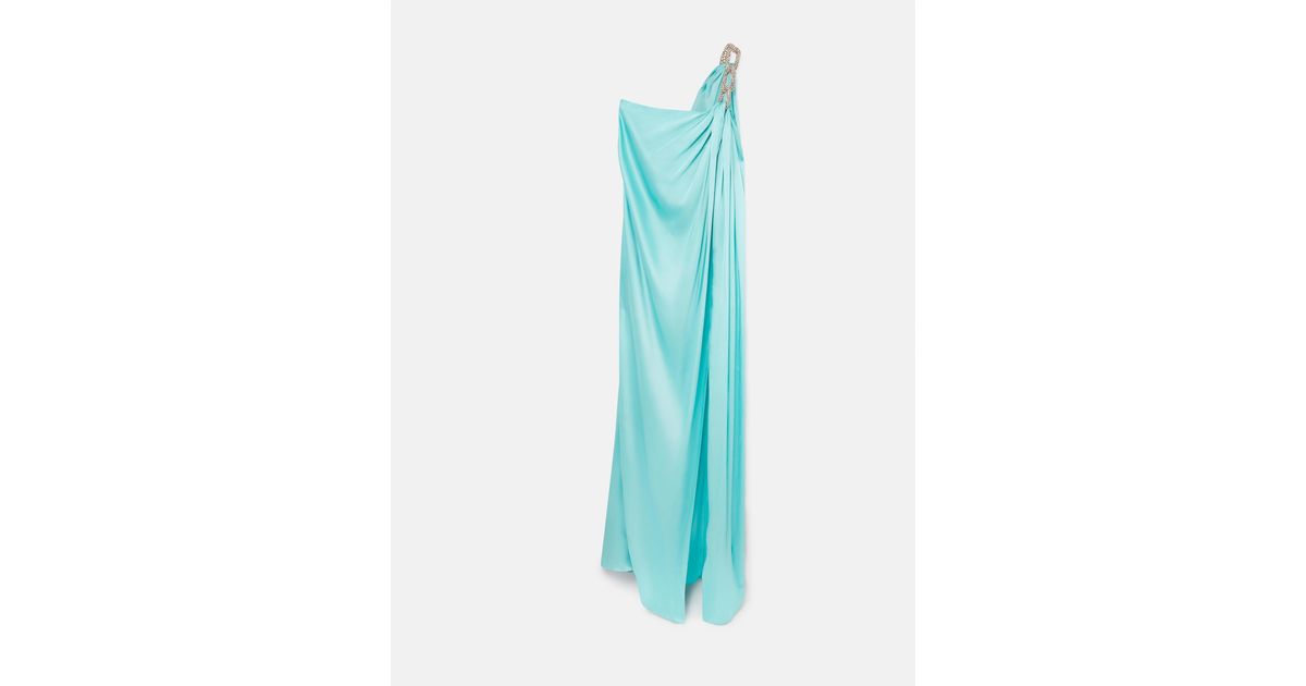 Stella McCartney Falabella Crystal Chain Double Satin One-shoulder Gown ...