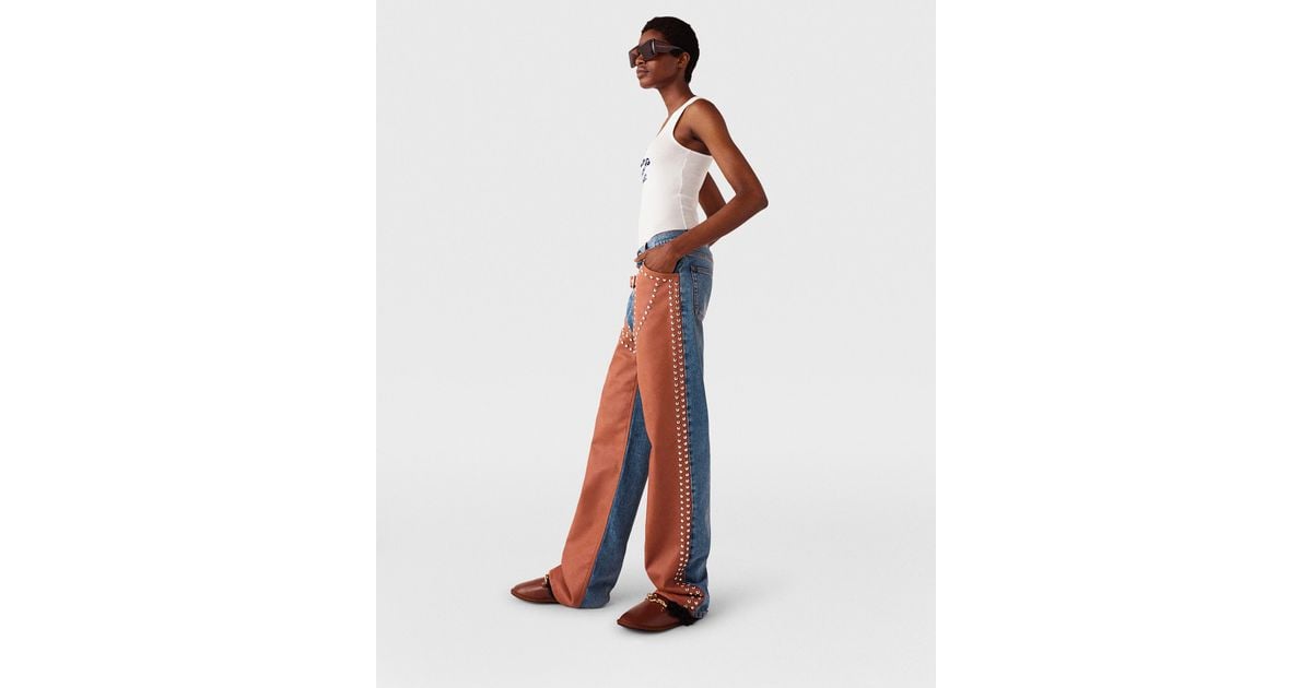【24SS NEW】Stella McCartney / Chaps High-Rise ジーンズ Stella McCartney Chaps High-Rise Straight-Leg Jeans, , Denim