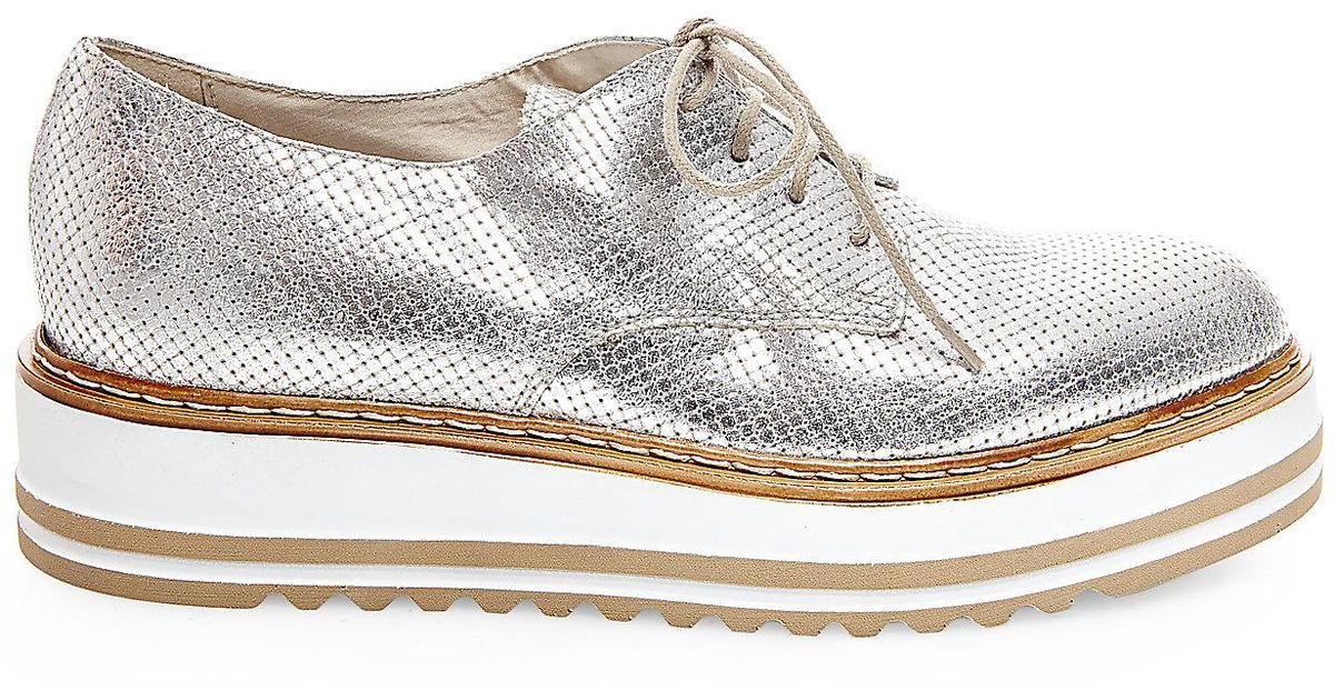 steve madden vassar silver platform sneakers