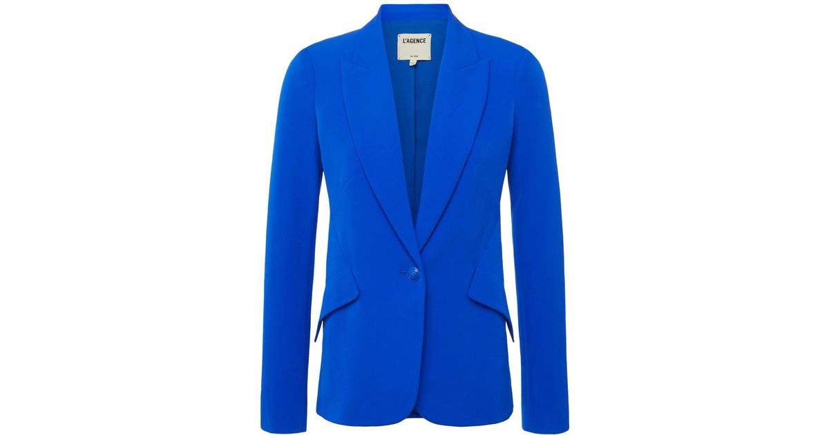 L Agence Synthetic Chamberlain Blazer In Blue Lyst l-agence-synthetic-chamberlain-blazer-in-blue-lyst