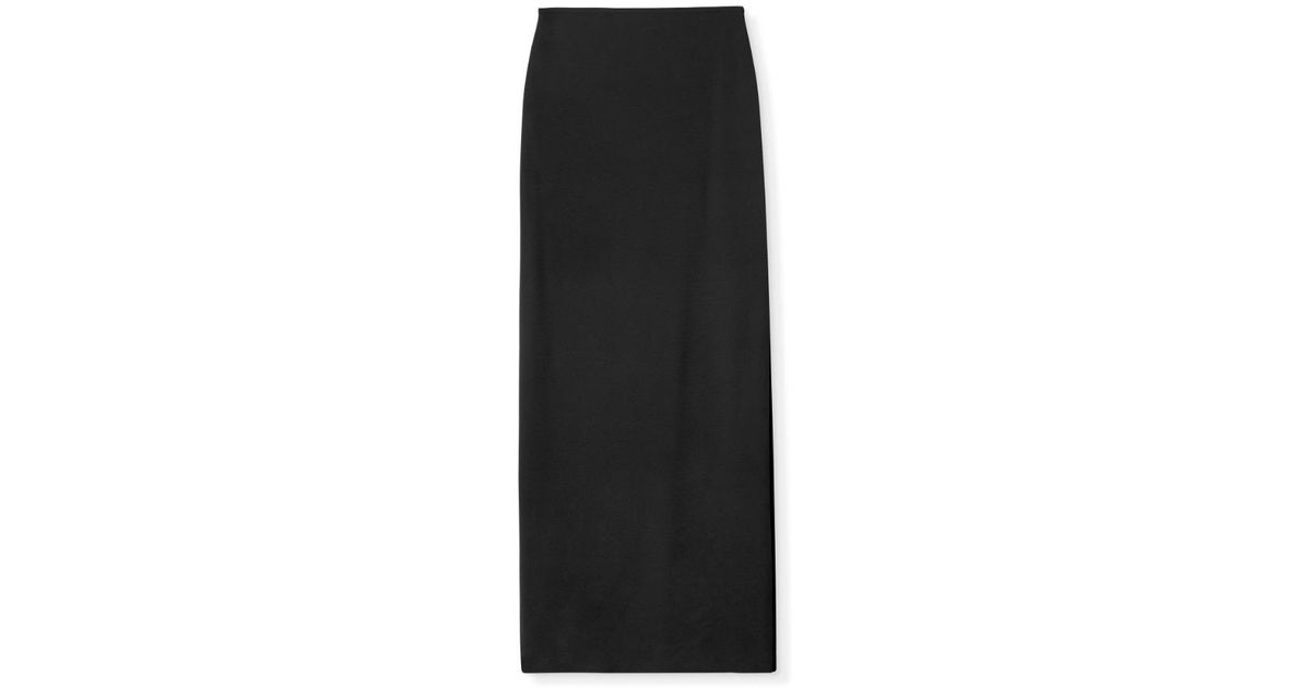 St. John Satin Back Crepe Skirt in Black | Lyst