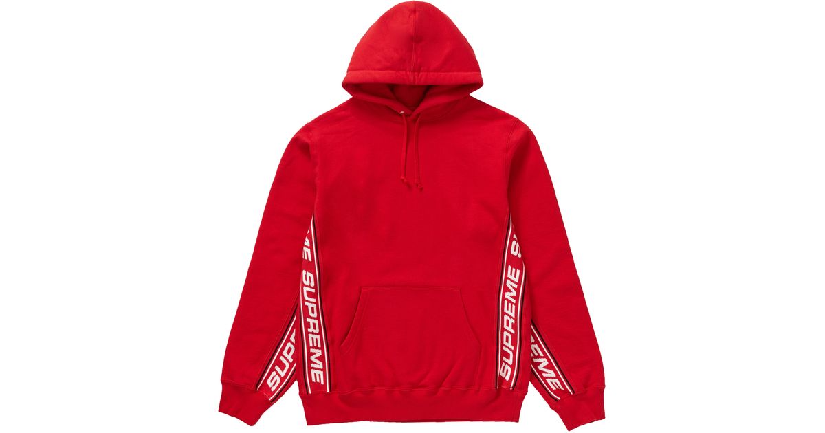 supreme text rib hooded sweatshirt