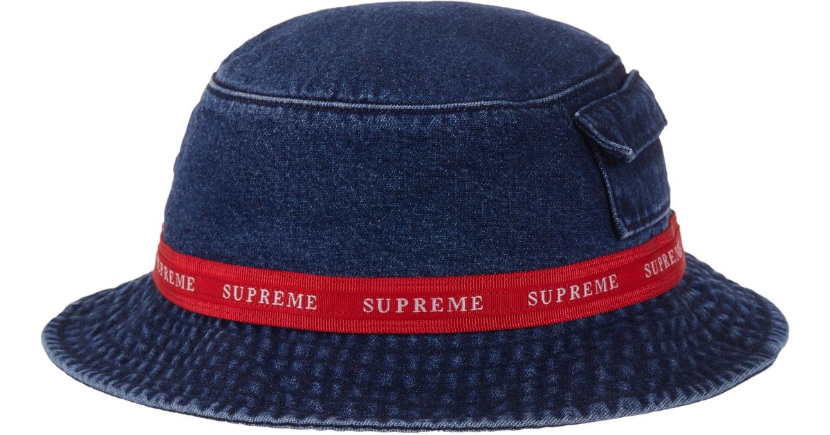 supreme denim bucket hat