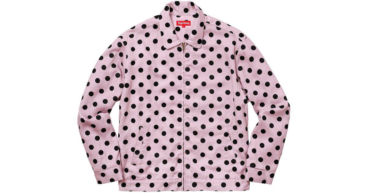 supreme polka dots rayon work jacket