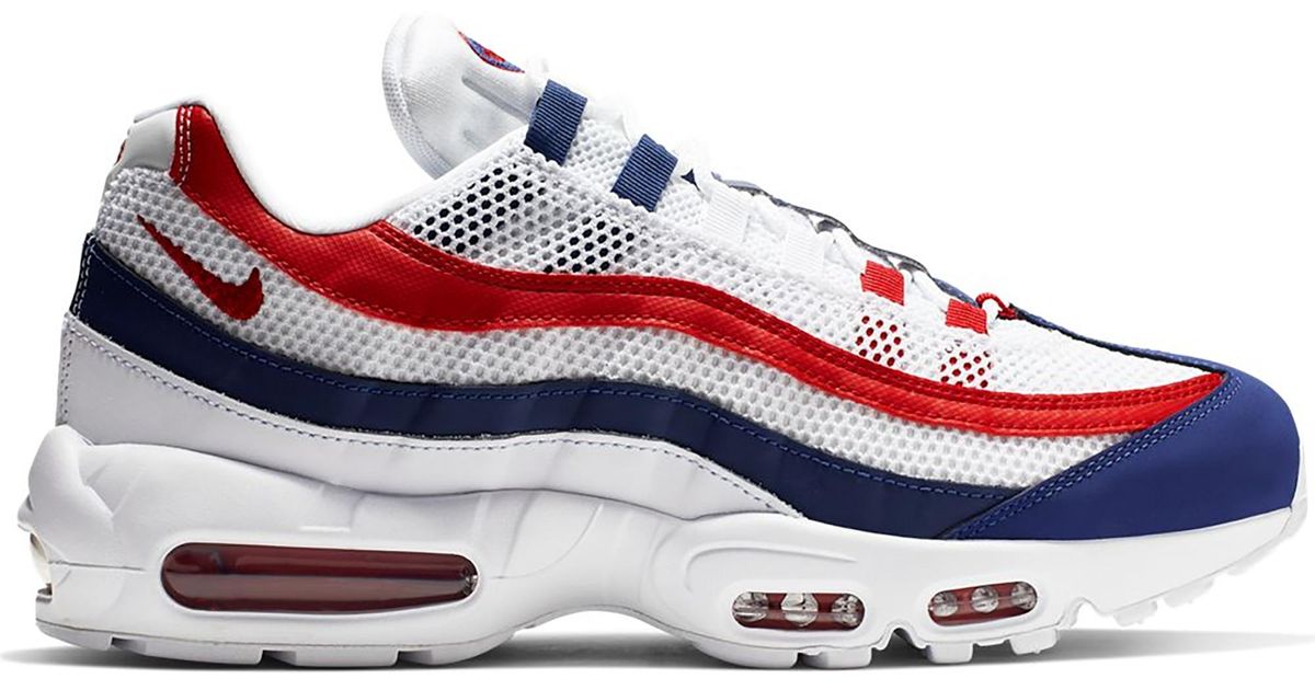 white blue and red air max 95