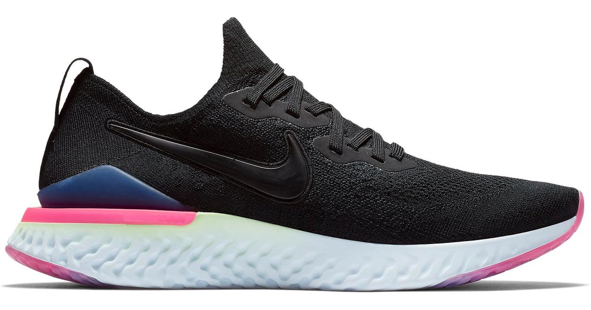 nike epic react flyknit 2 black sapphire hyper pink