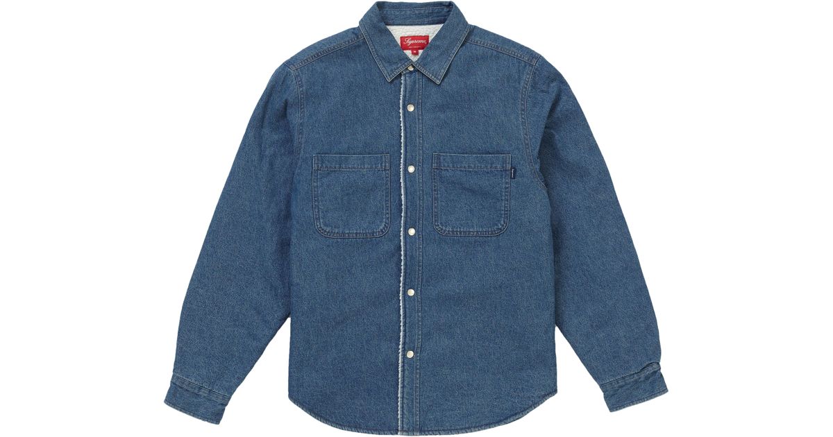 supreme sherpa lined denim shirt
