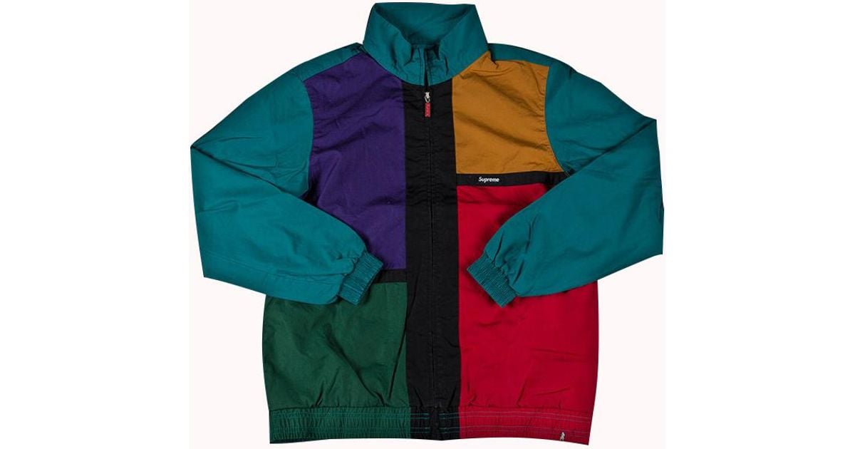 supreme color blocked track jacket