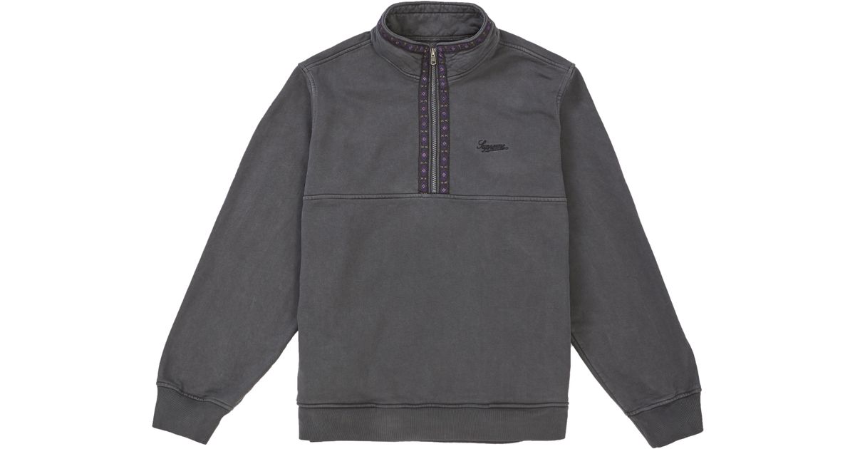 supreme overdyed half zip sweatshirt