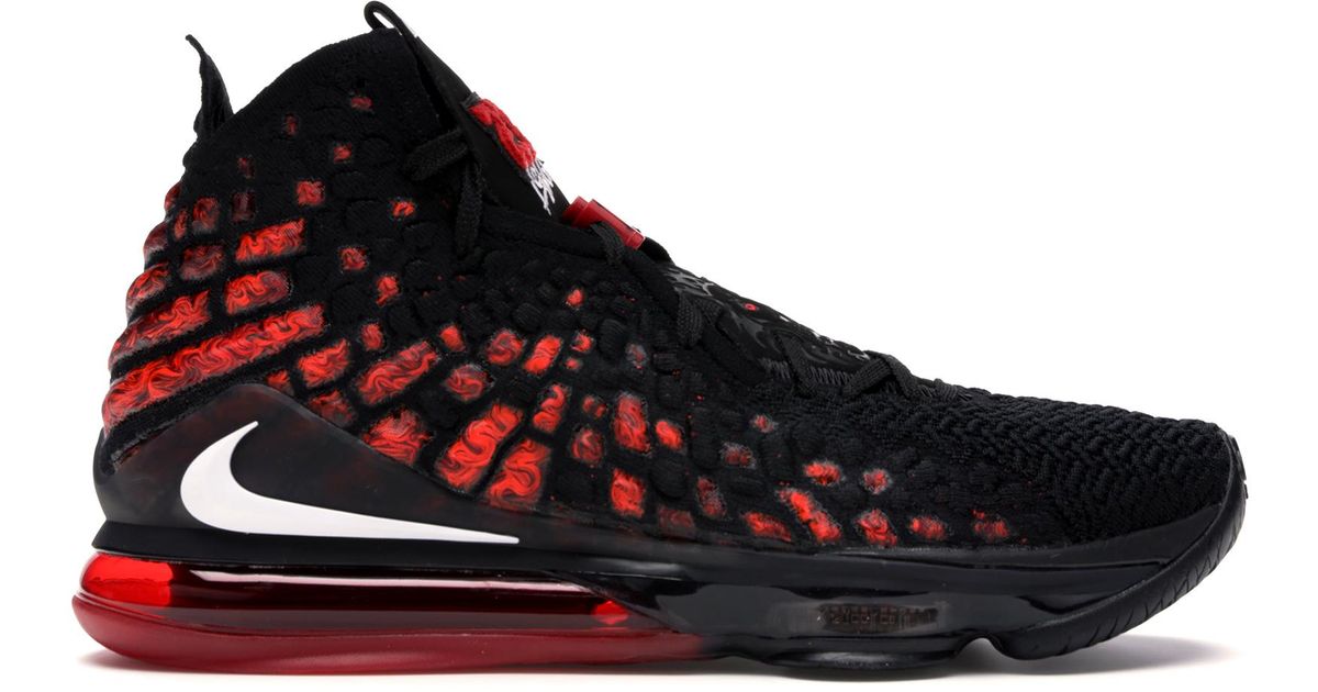 black and red lebrons 17