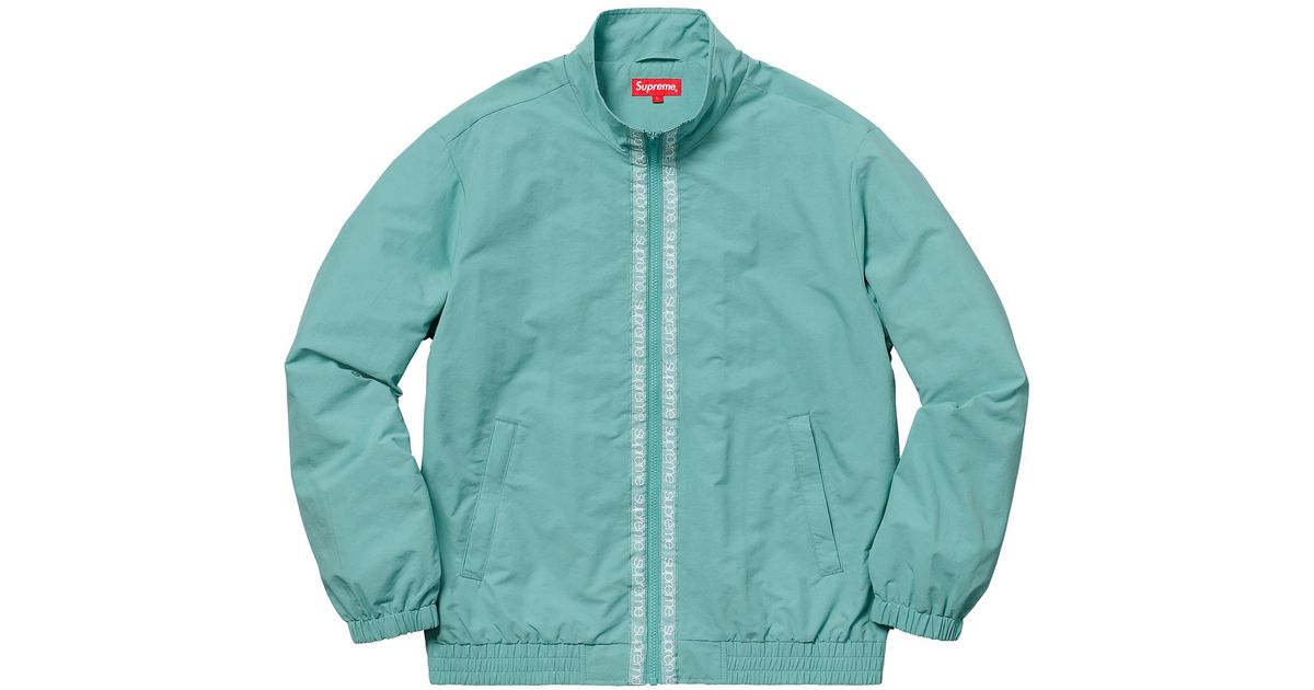 Supreme Classic Logo Taping Track Jacket Pale Green for Men - Lyst