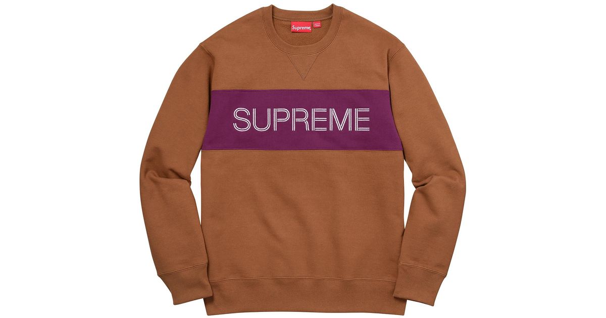 supreme zig zag stitch panel crewneck