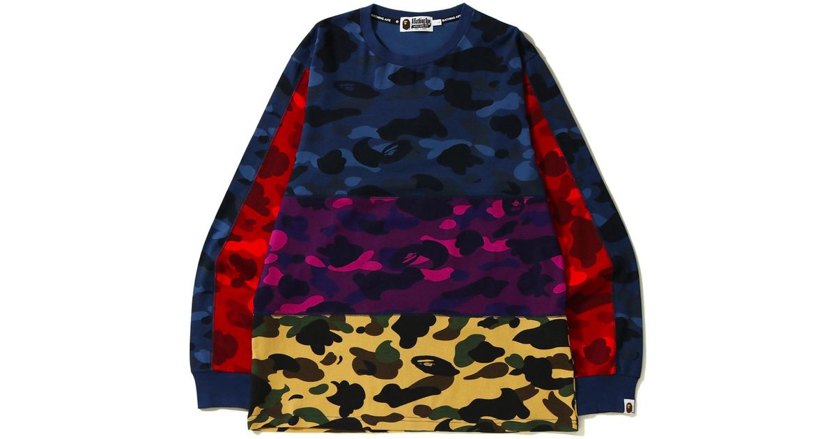 bape multicolor camo shirt