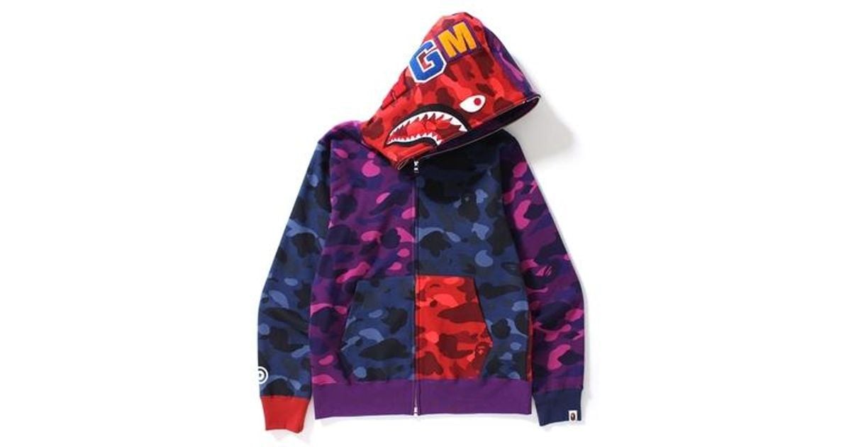 bape shark hoodie multicolor
