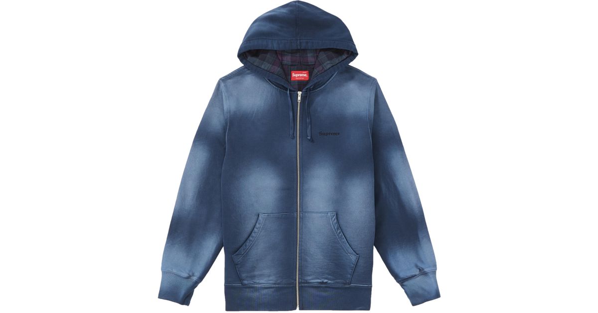 supreme bleached zip up sweatshirt