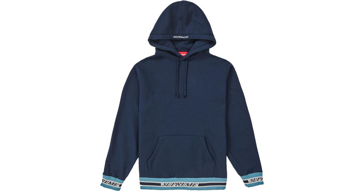 supreme striped rib hooded sweatshirt