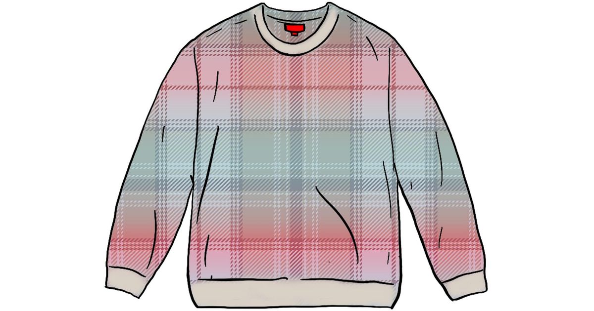 supreme plaid front zip sweater