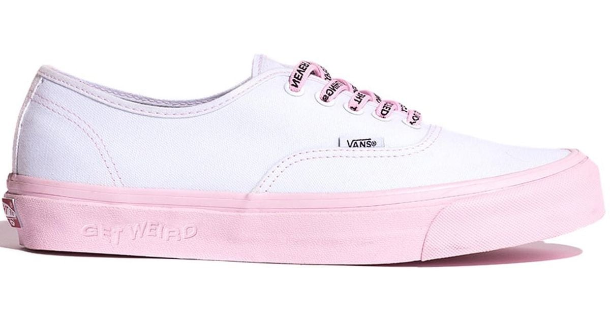 vans authentic white pink