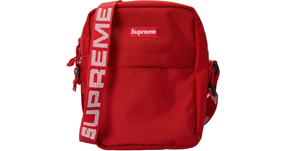 supreme ss18 shoulder bag red