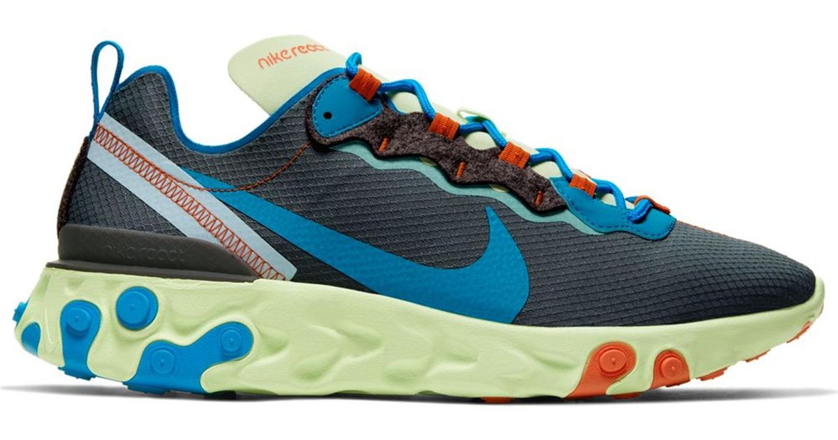 Nike React Element 55 Volt Dark Grey Photo Blue For Men Lyst