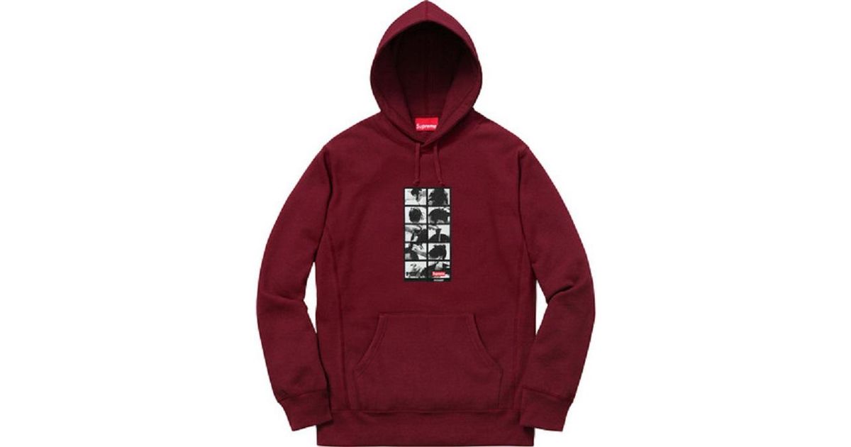 burgundy supreme hoodie