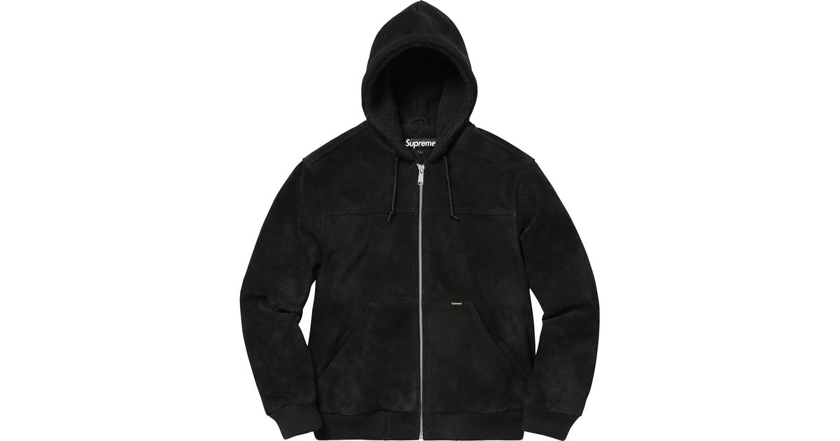 supreme hooded suede work jacket