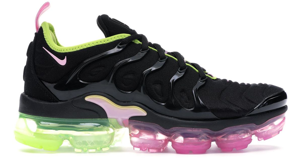 black pink and lime green vapormax