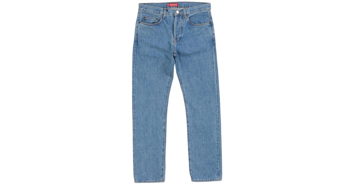 supreme stone washed slim jean