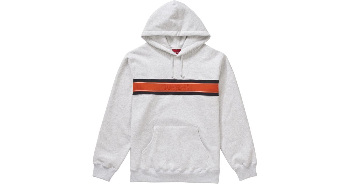 supreme chest stripe logo hooded sweatshirt