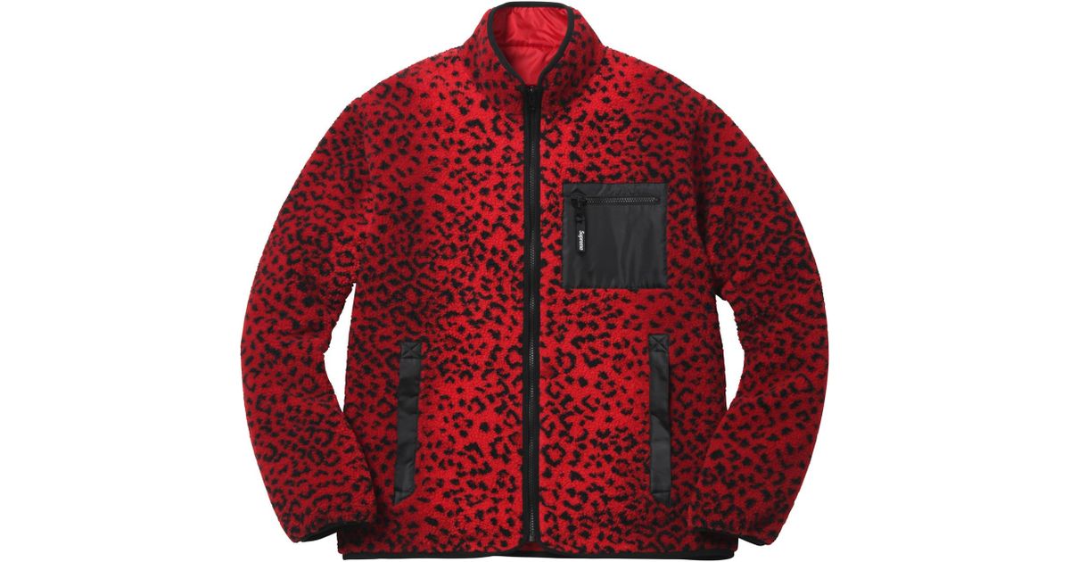 supreme leopard reversible jacket