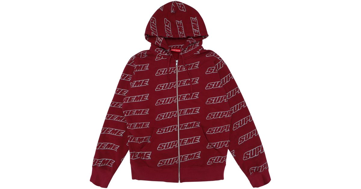 supreme repeat zip up hooded sweatshirt