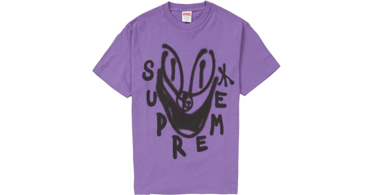 supreme smile tee purple