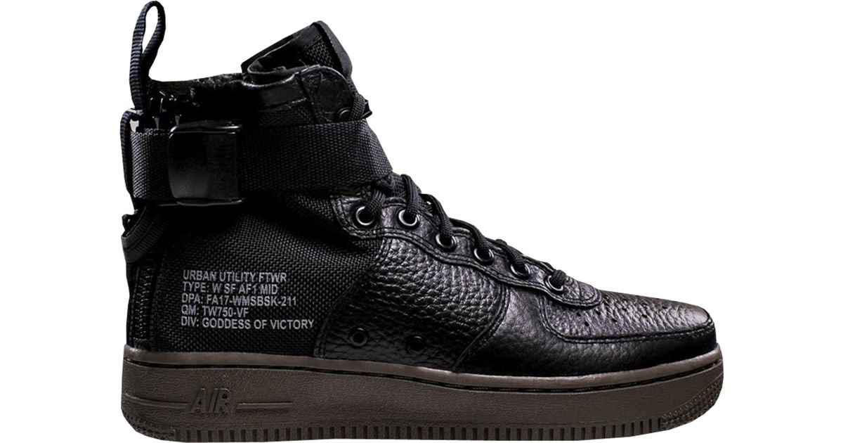 sf air force 1 mid black dark hazel