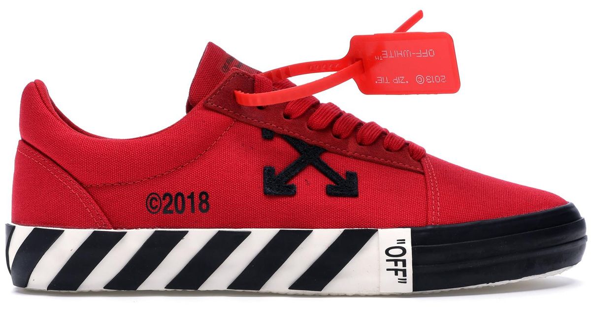 Off-White c/o Virgil Abloh Canvas Vulc Low Red for Men - Lyst