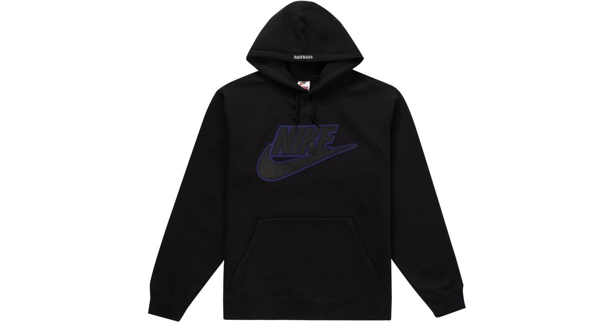 supreme nike leather applique hoodie