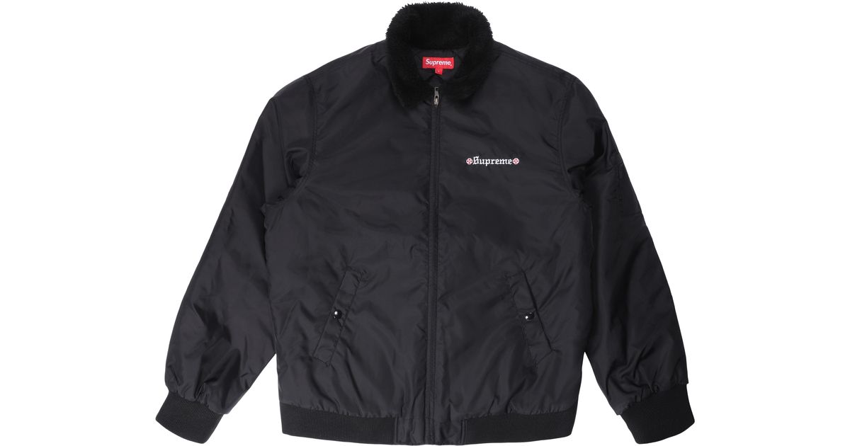 supreme black bomber jacket