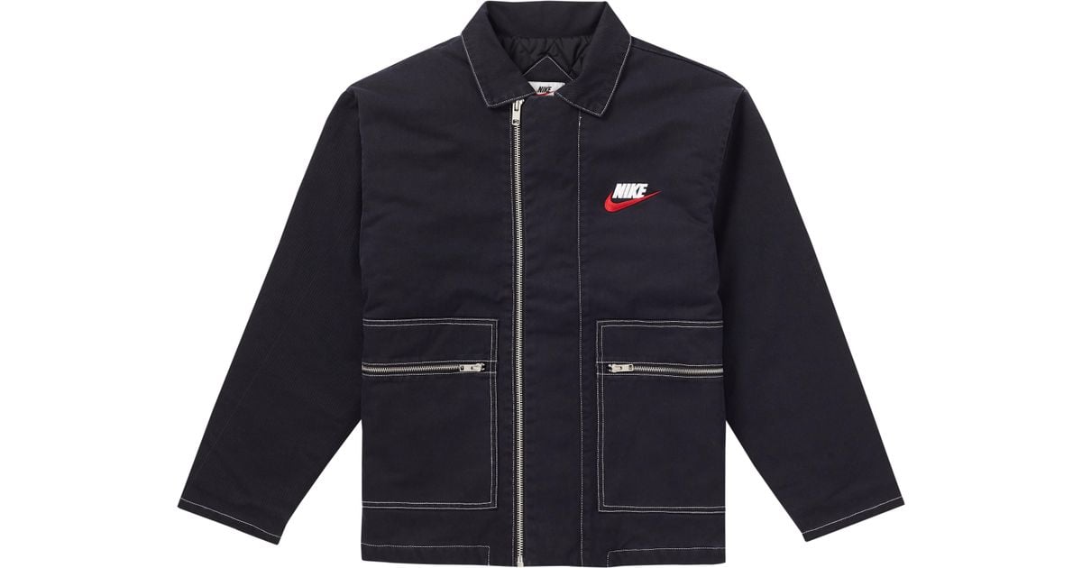 Supreme Nike Double Zip Quilted Work Jacket Black Supreme Nike Double Zip Quilted Work Jacket Black