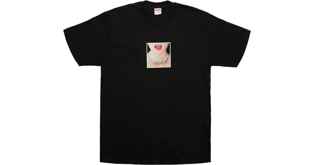 supreme necklace tee black