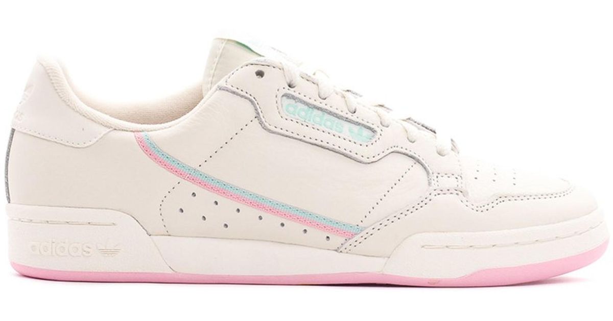 adidas originals continental 80 trainers in off white and mint green