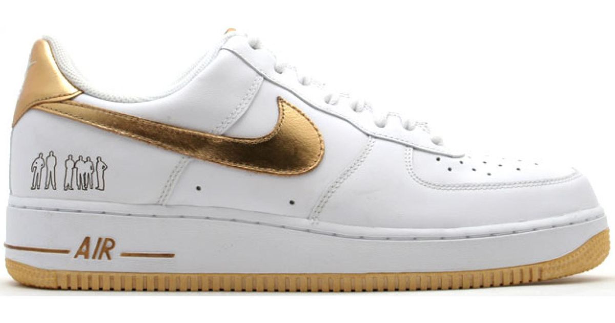 nike air force 1 white metallic gold