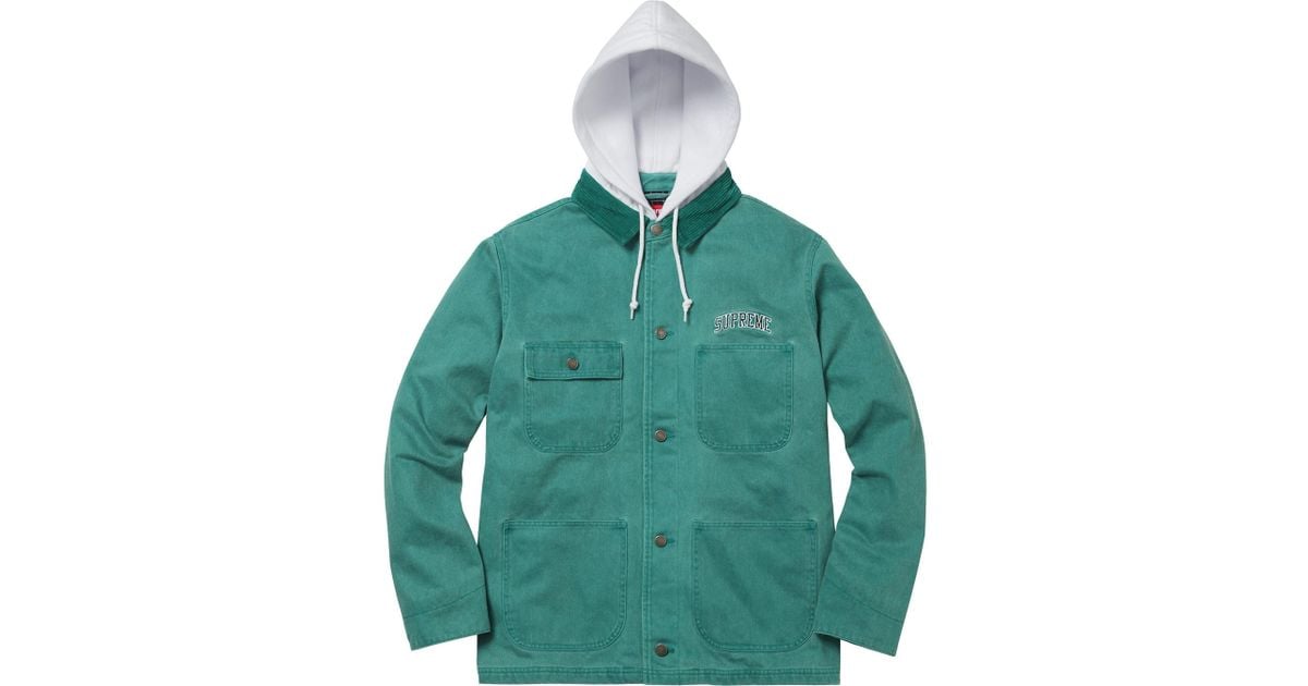 supreme hooded chore coat