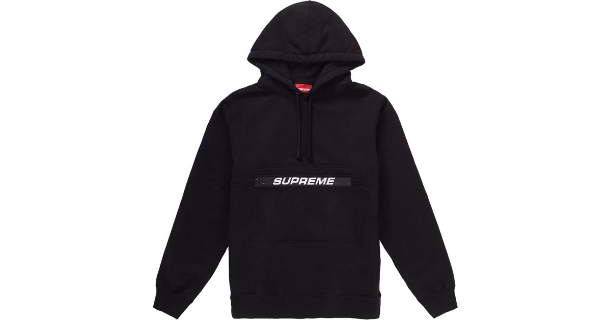 Supreme zip pouch hooded sweatshirt black 2025