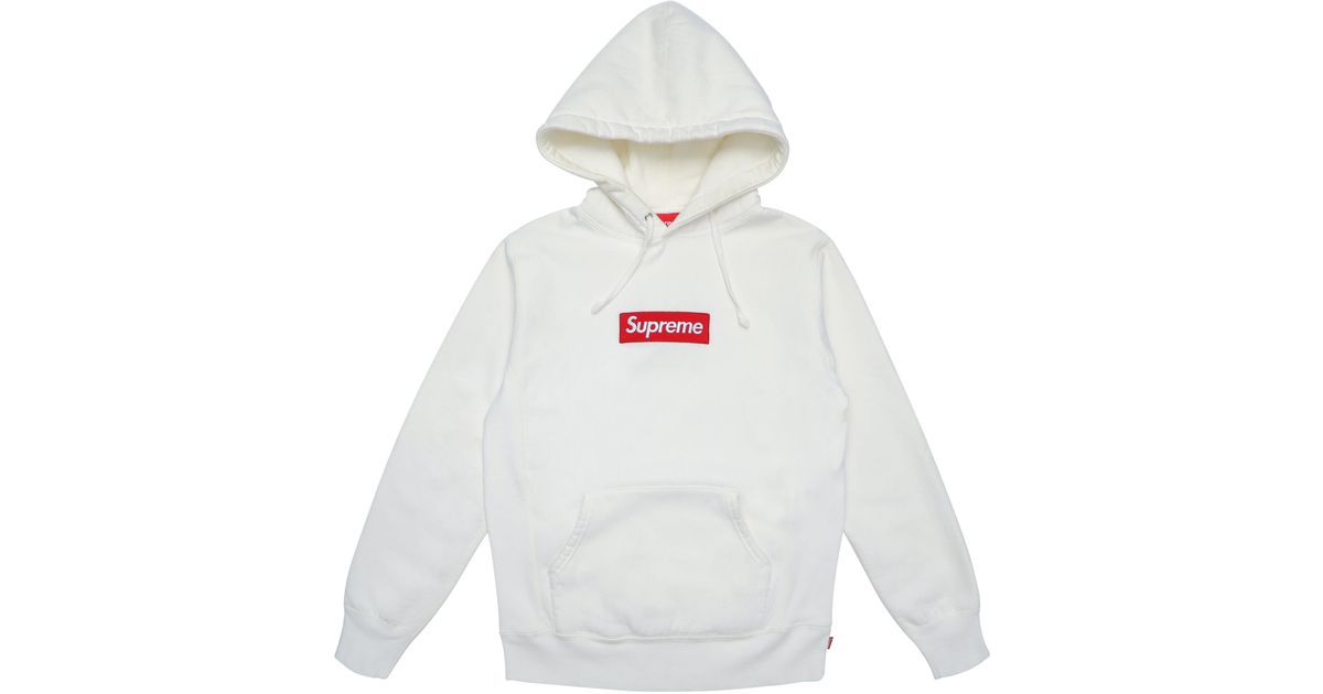 white box logo supreme hoodie