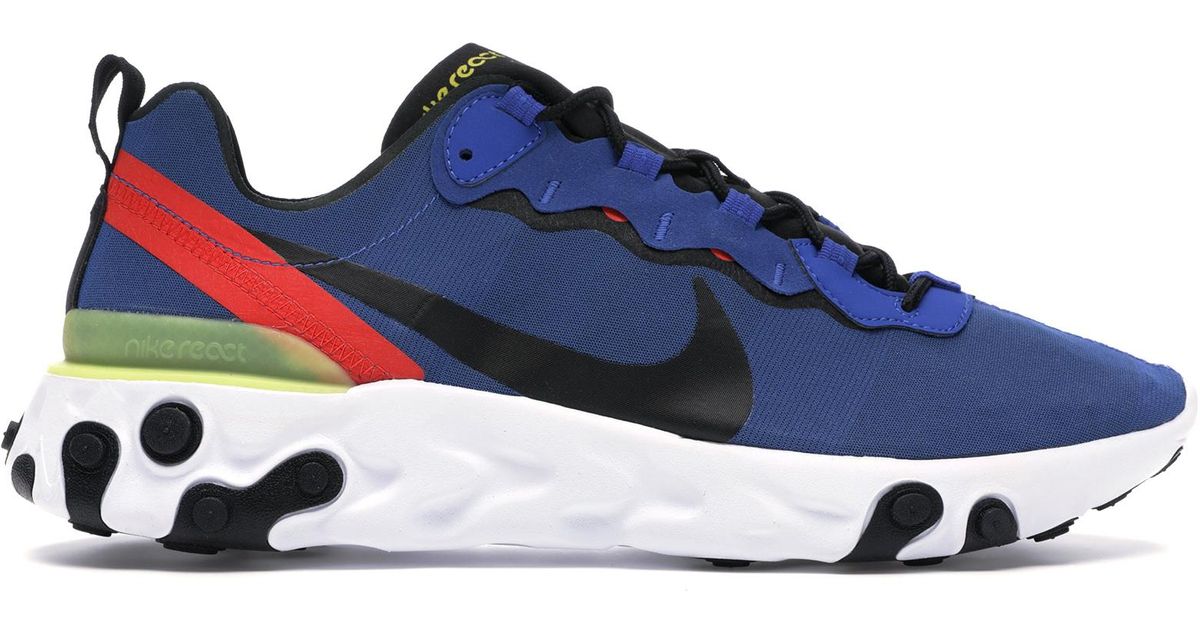 Nike React Element 55 Game Royal Dynamic Yellow Habanero Red In Blue For Men Lyst Nike React Element 55 Game Royal Dynamic Yellow Habanero Red In Blue For Men Lyst