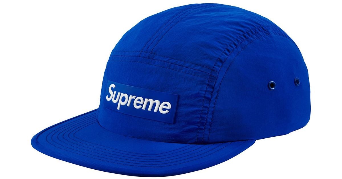 SUPREME Raised Logo Patch Camp Cap Royal Red Black S//M box logo camp cap S//S 18