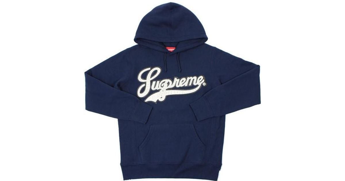 supreme studded leather script hoodie