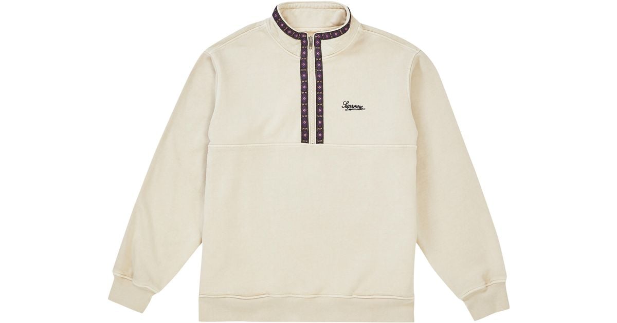 supreme overdyed half zip sweatshirt