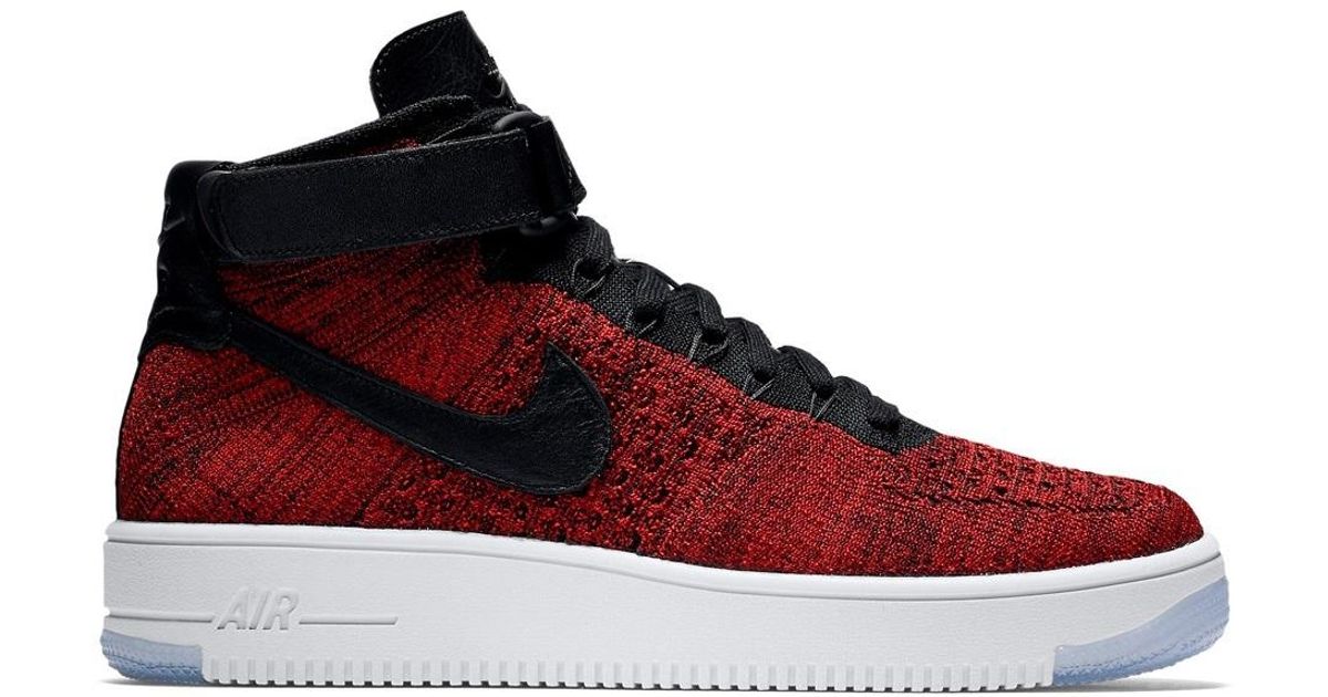 nike air force 1 flyknit mens red