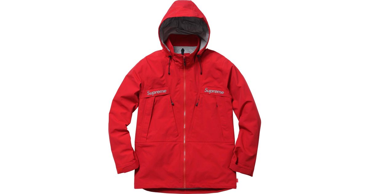 supreme taped seam jacket red