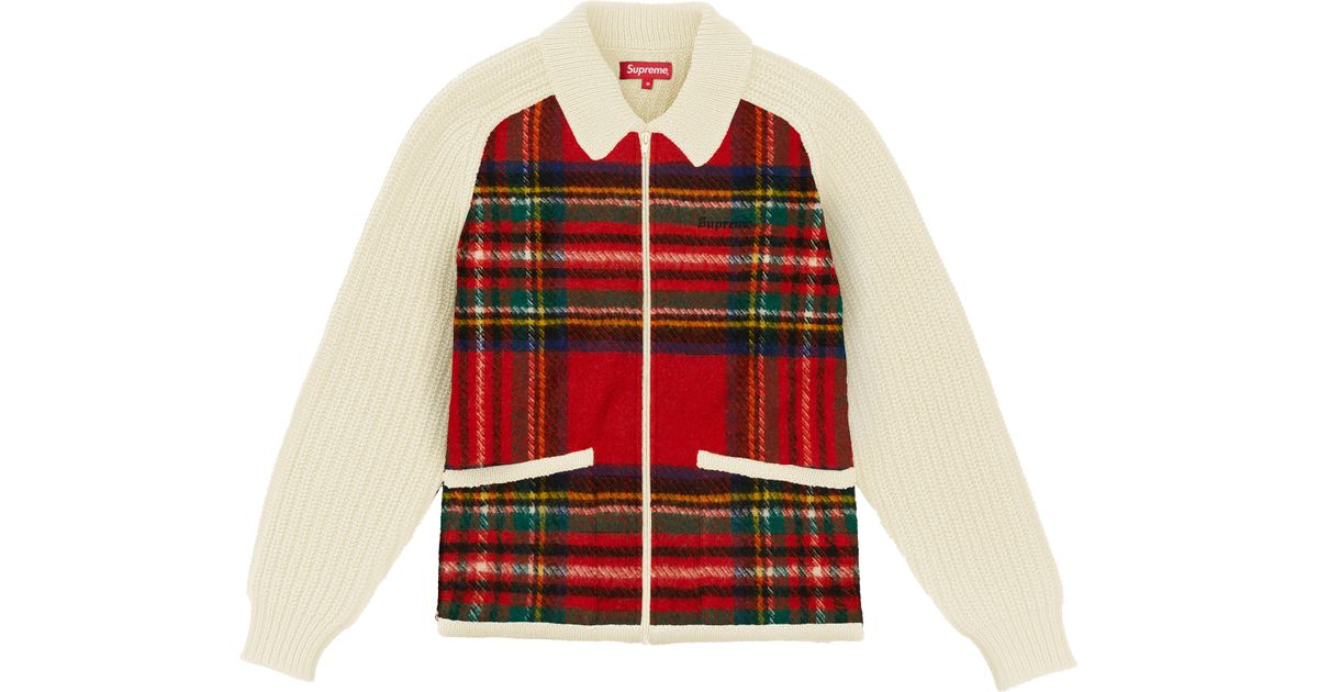 Supreme Plaid Front Zip Sweater Online, 51% OFF | www 